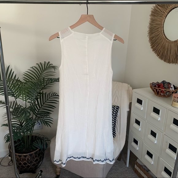Cloth & People White Embroidered Dress Beachy Boho Small - Picture 7 of 11